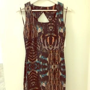 Mini, Neutral Pattern, Open Back Detail Dress